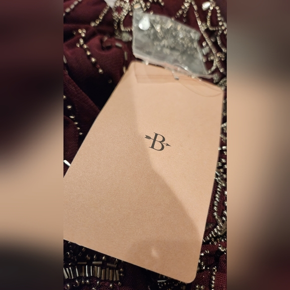 NWT BHLDN Anthropologie Garnet Burgundy Breena Beaded Gown - Picture 10 of 11